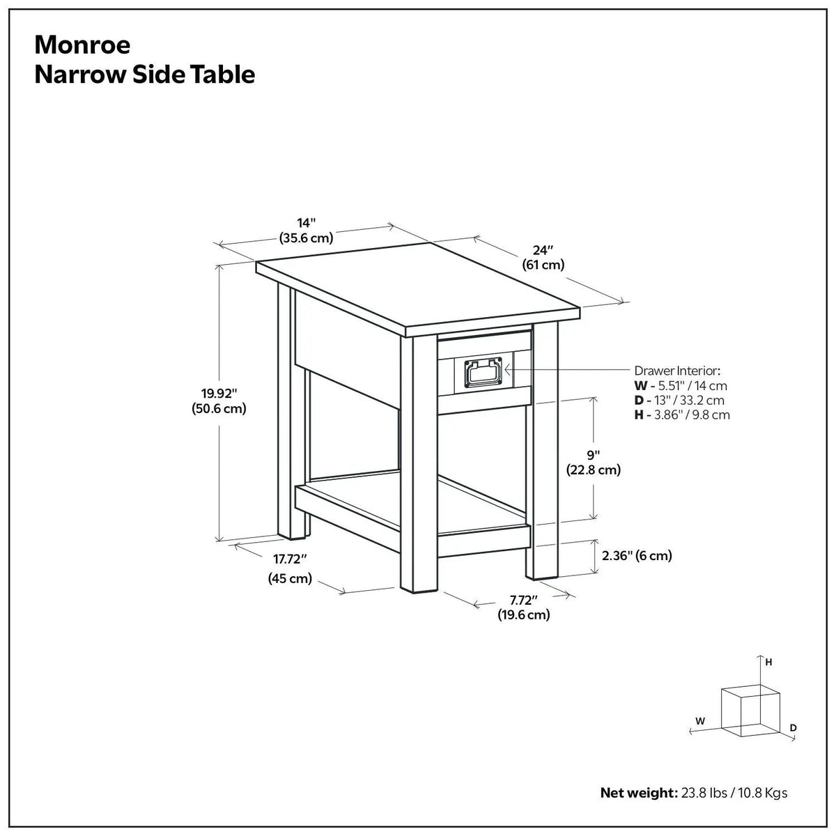 Monroe Handcrafted Side Table | Solid Acacia Hardwood | NC Lacquer Finish | 38 Inch Square