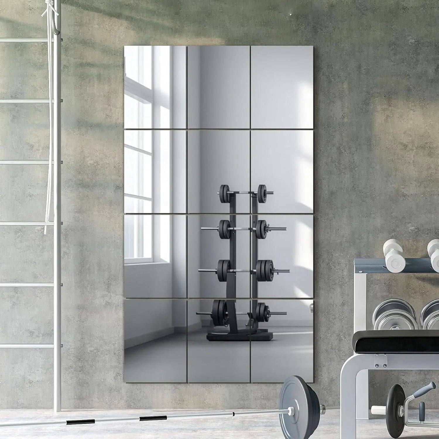 Wall Mirror Tiles 16 By 12 Inches 12 Pack Full Length Mirrors from PriceLows™
