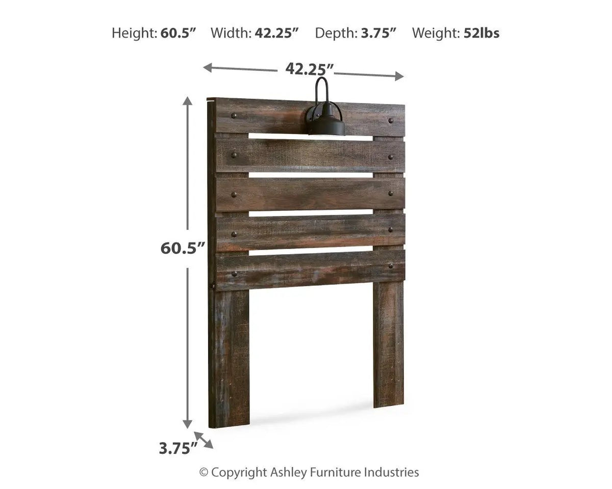 Drystan Panel Headboard | Rustic Industrial Style | 42 Inch Width | 60 Inch Height