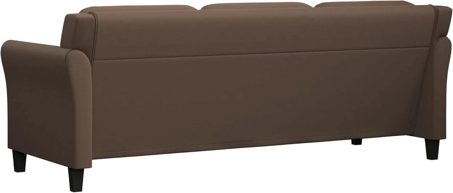 Harrington Microfiber Brown Three Seat Sofa Living Room from PriceLows™