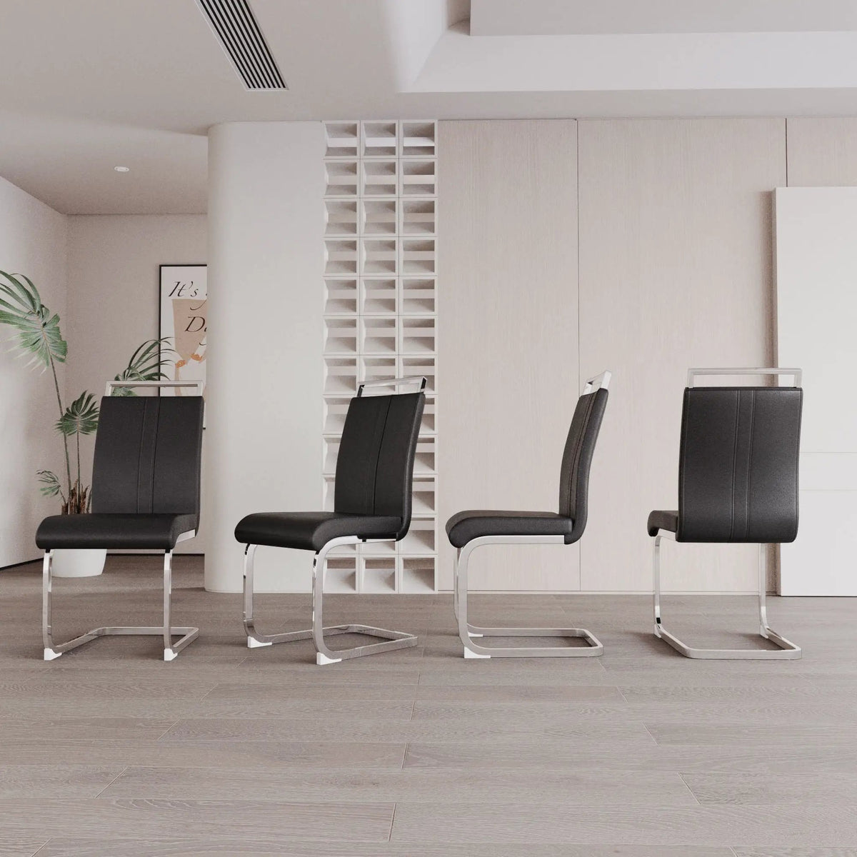 Modern Dining Chairs | Padded Seat | High Back | Accessory Bag Included