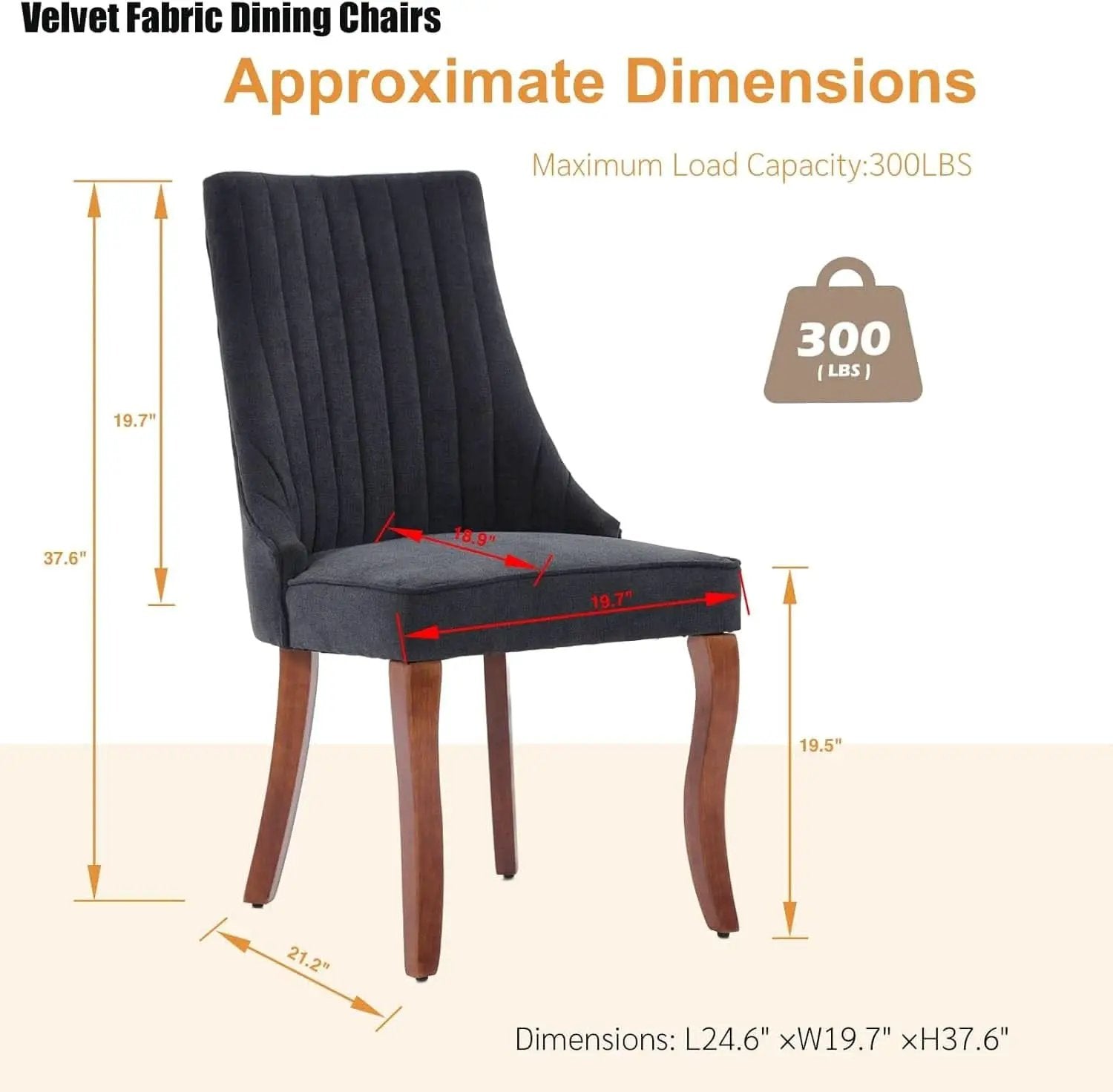 Velvet Dining Chairs Set Of 4 Black For Kitchen Use from PriceLows™
