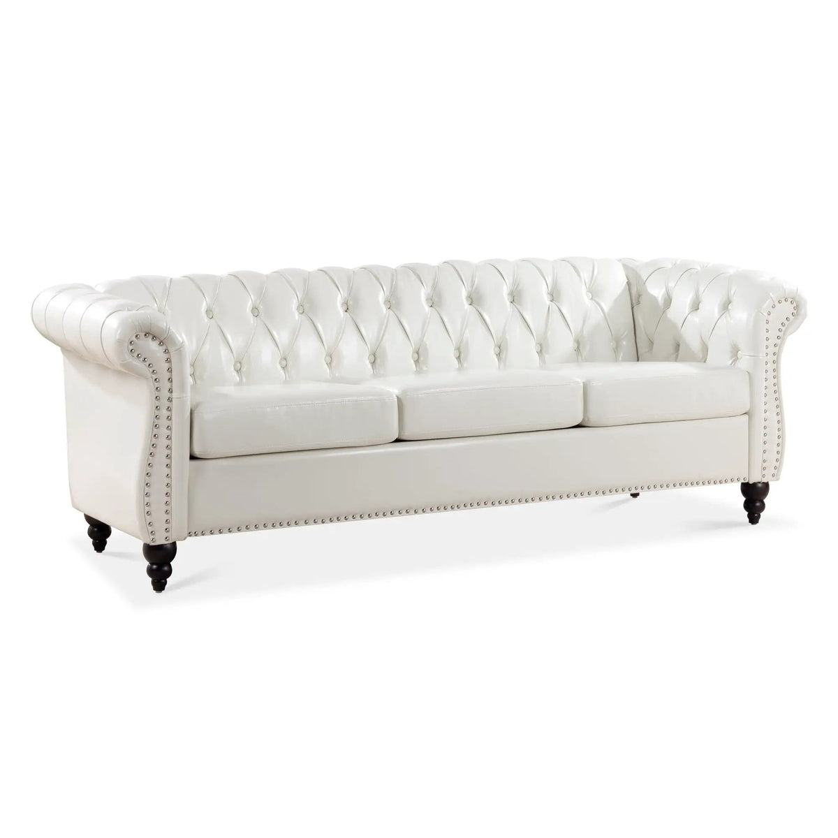 Rolled Arm Chesterfield Sofa | 3 Seater | Staggered Deep Pull Buckles | TB117 Compliant