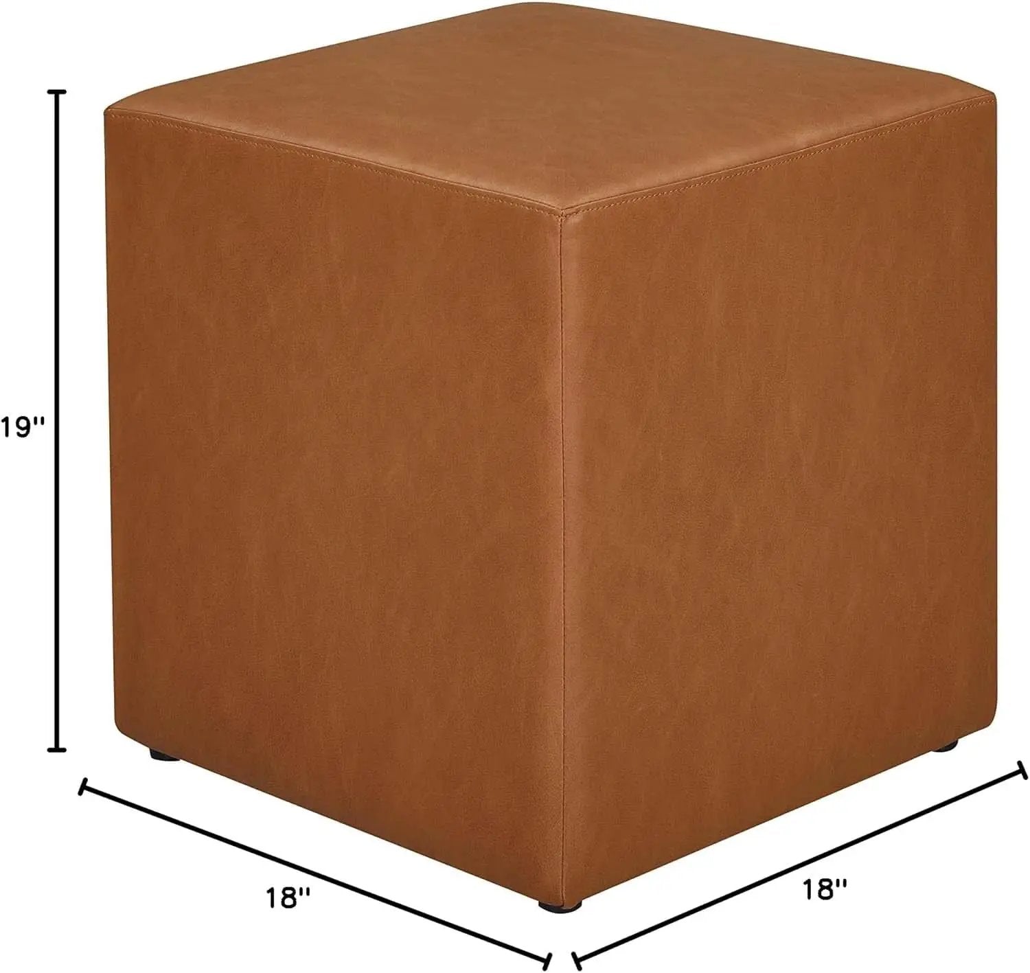 Eighteen Inch Caramel Brown Square Ottoman Footstool from PriceLows™
