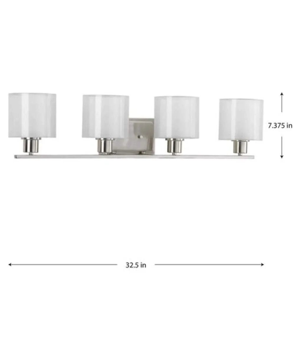 Bathroom Vanity Light | 4 Light | 33 Inch Wide | Brushed Nickel