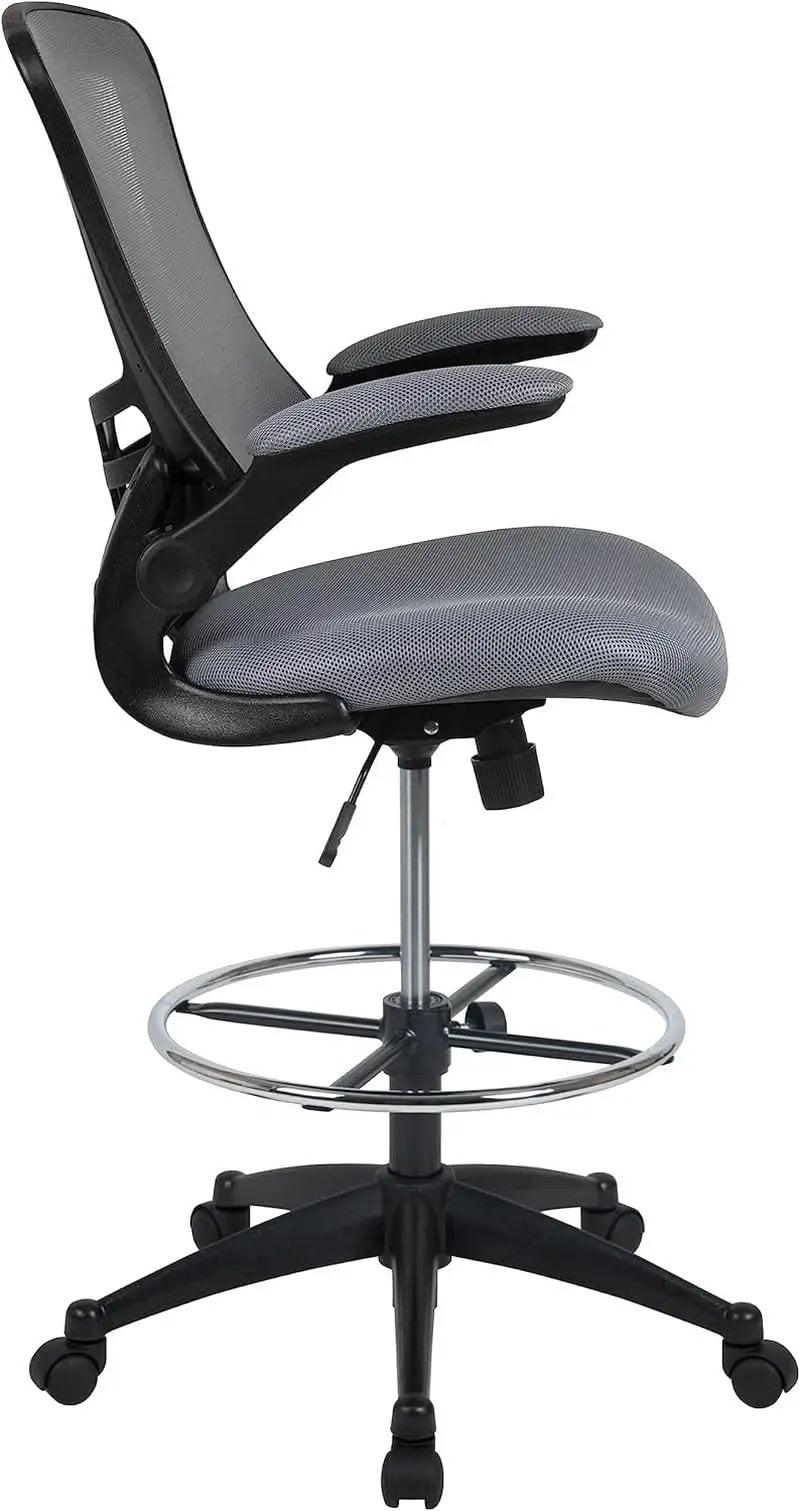 Kelista Mid Back Swivel Office Chair With Height Adjustable Dark Gray Mesh from PriceLows™