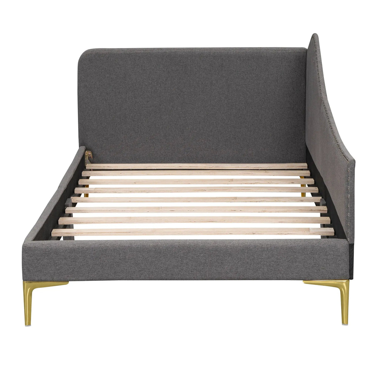 Upholstered Daybed | Headboard And Armrest | Support Legs | 80.5 Inch Length