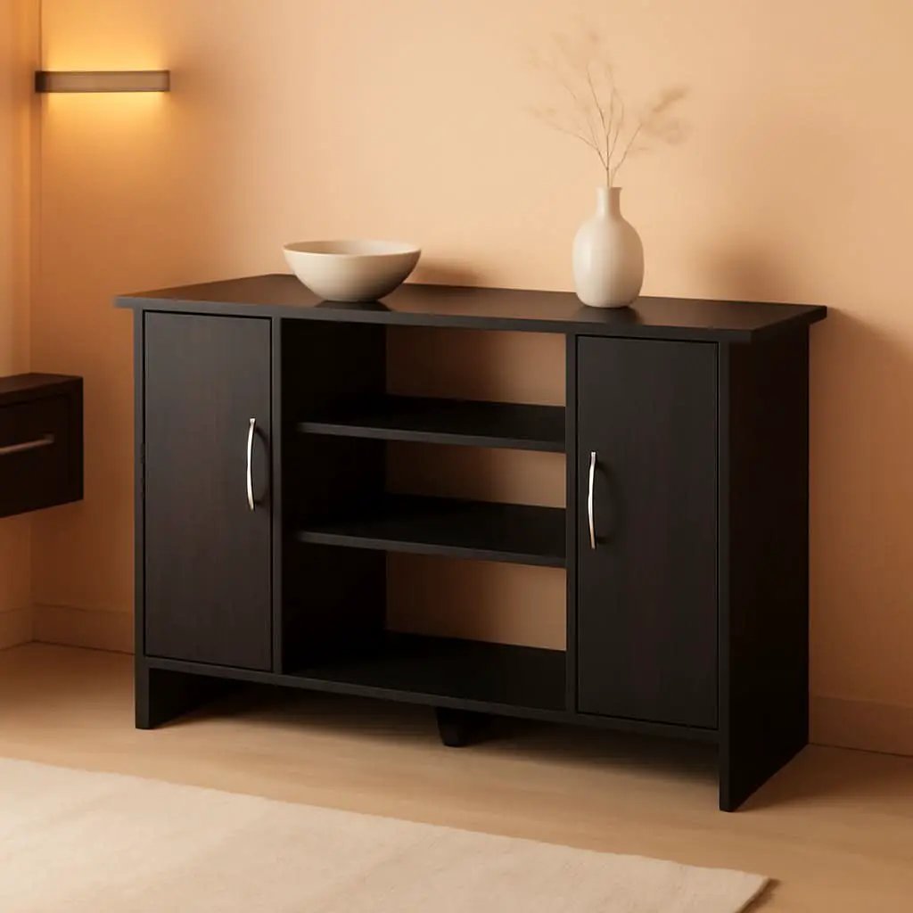 Econ Espresso TV Stand With Concealed Storage And Shelves from PriceLows™