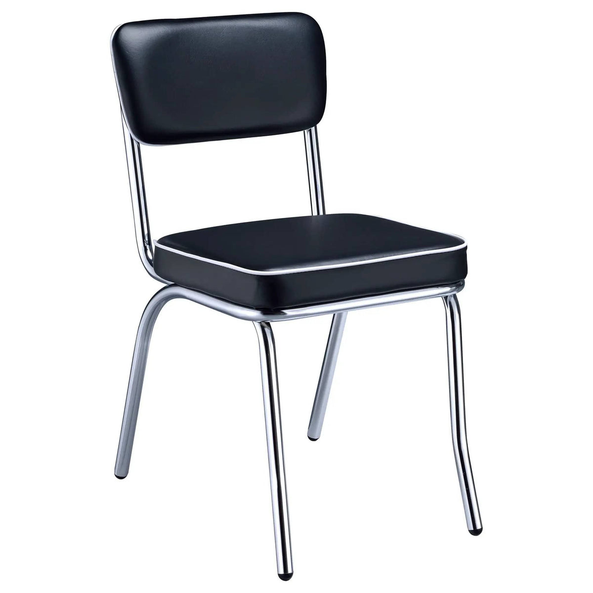 Retro Upholstered Dining Side Chair Black (Set of 2) | 17 x 21.25 x 32.5 in | Dining Room Furniture | Dining Room