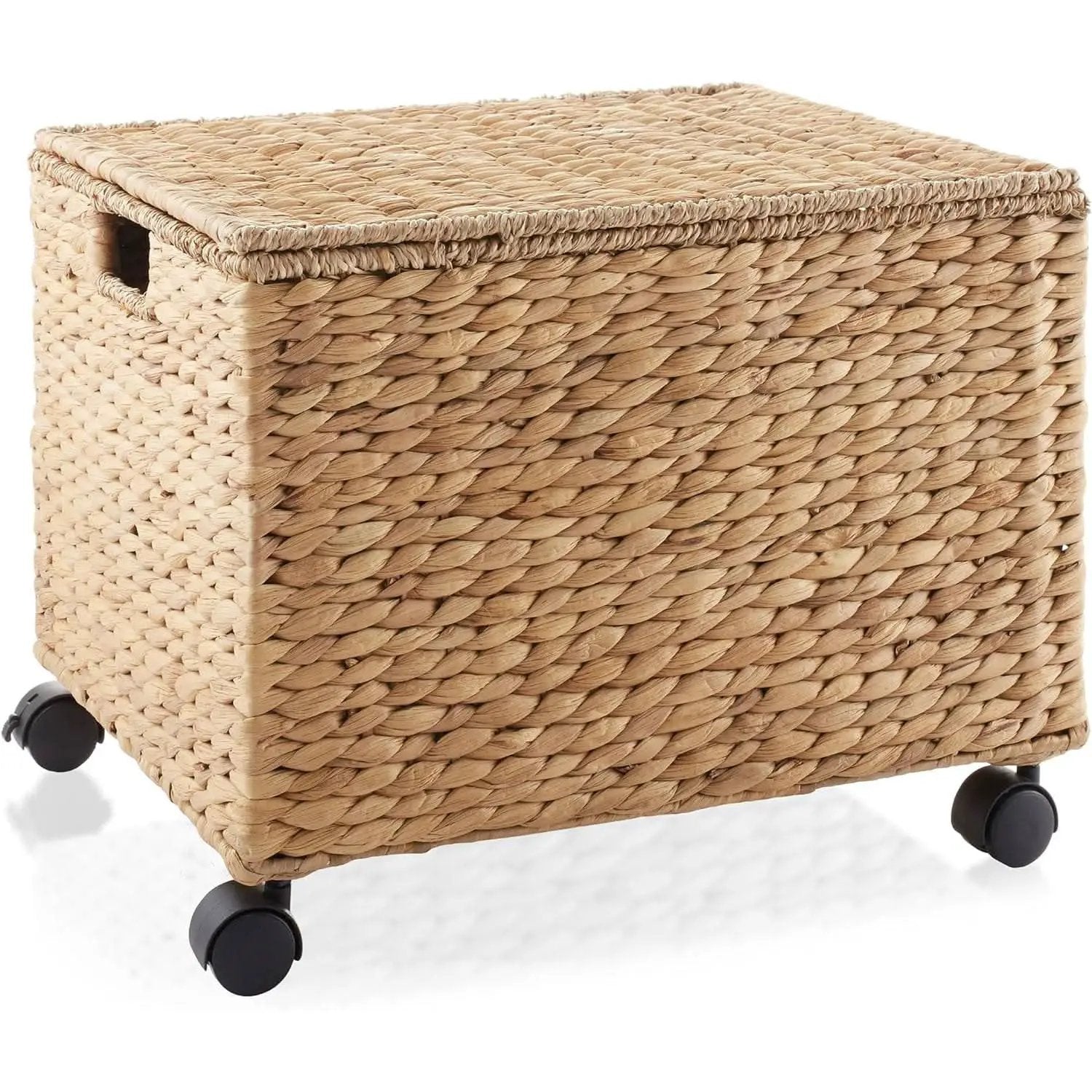 Rolling File Cabinet With Hanging Folders Natural Hyacinth from PriceLows™