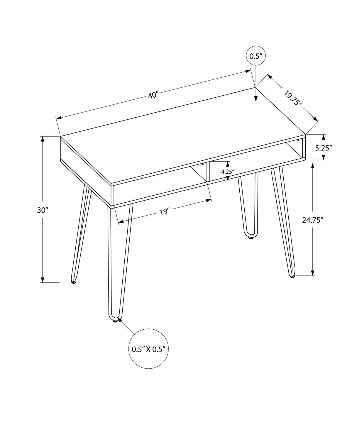 Computer Desk With Cubbies | 40 Inch Width | Left Or Right Setup | Sleek Laminate Finish