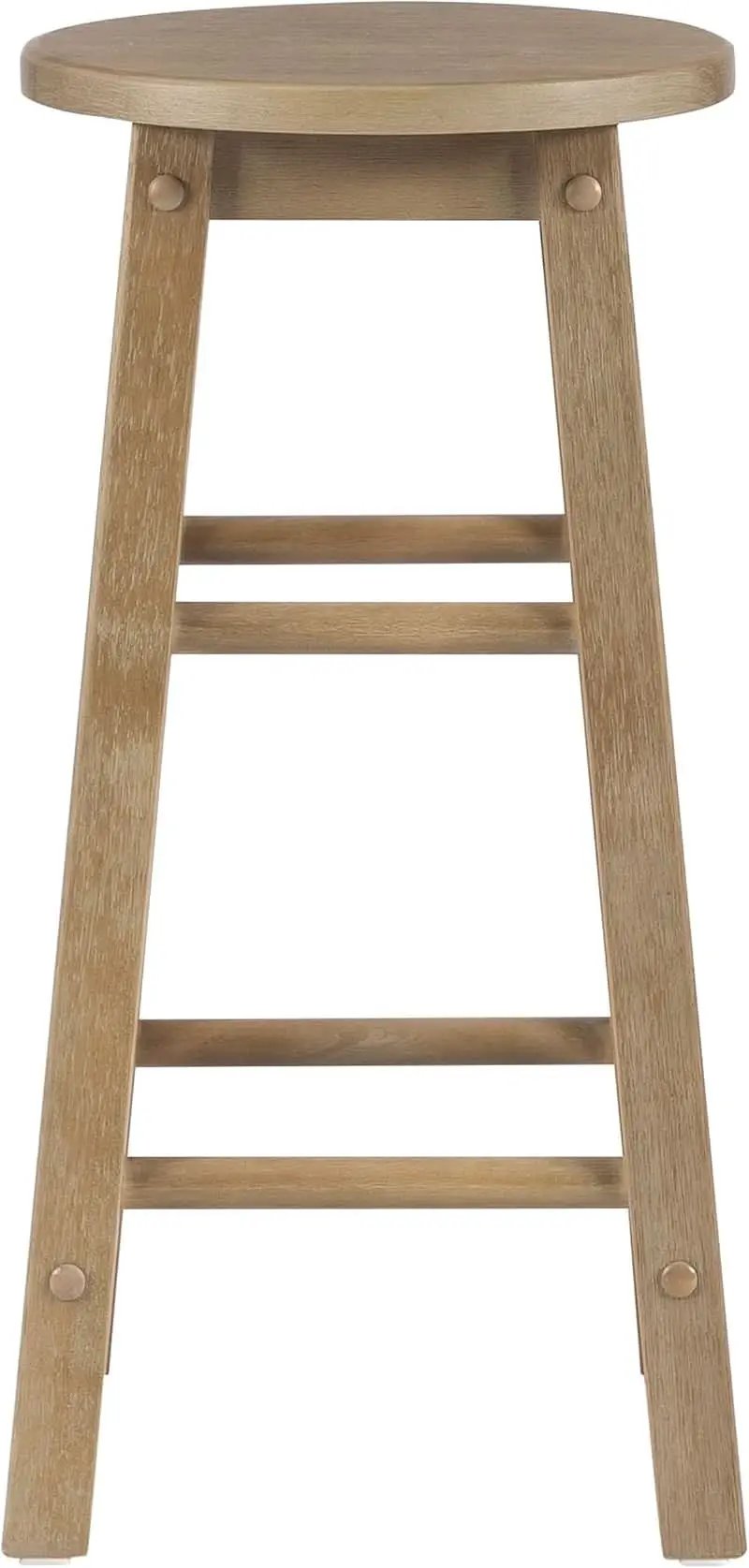 Zeke Grey Wash 24 Inch Counter Stool Round Seat Modern from PriceLows™
