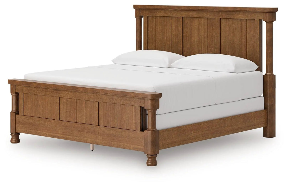 Rowlenstown Poster Bed | Casual Traditional Design | Rubbed Finish | Hefty Silhouette