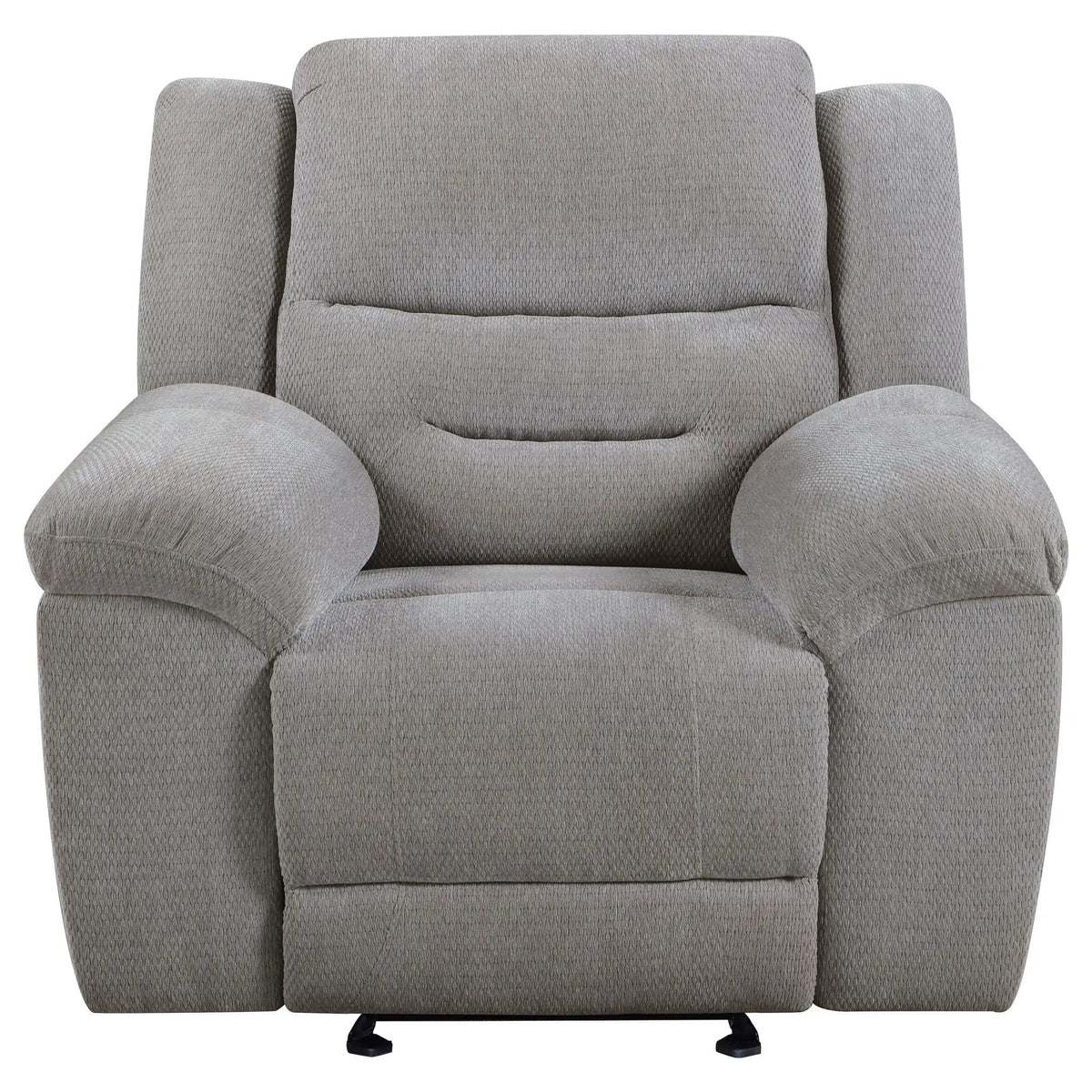 Gilson Chenille Upholstered Glider Recliner Chair | 43.75 x 40.5 x 41.75 in | Chenille & Metal | Grey