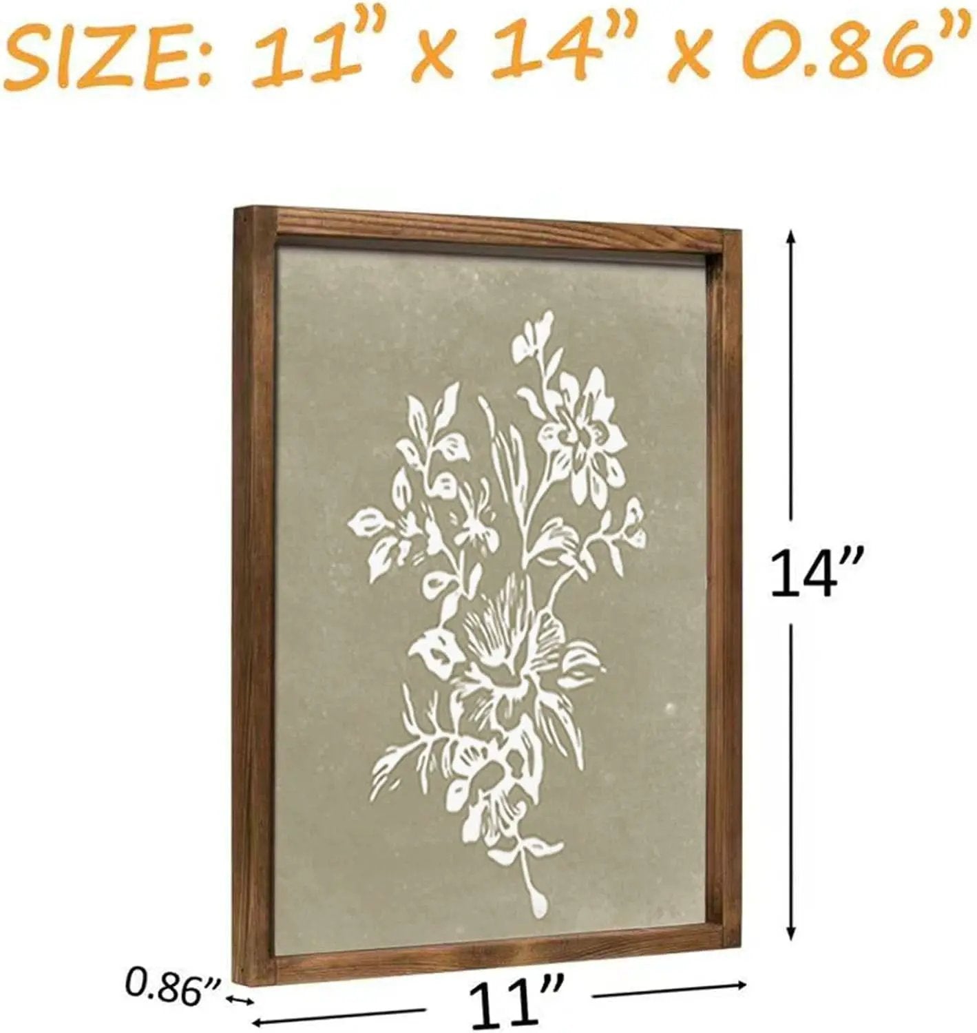 Framed Botanical Wall Art Set Of 4 With Walnut 10x10 Frames from PriceLows™