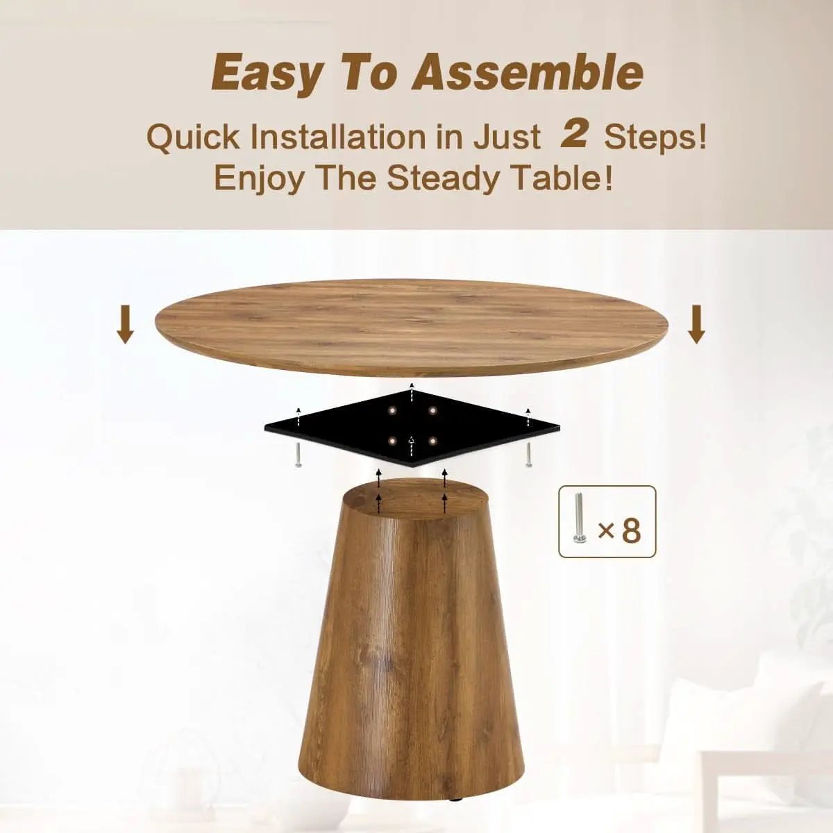 Luxurious Round Space Saving Dining Table Set For Four from PriceLows™