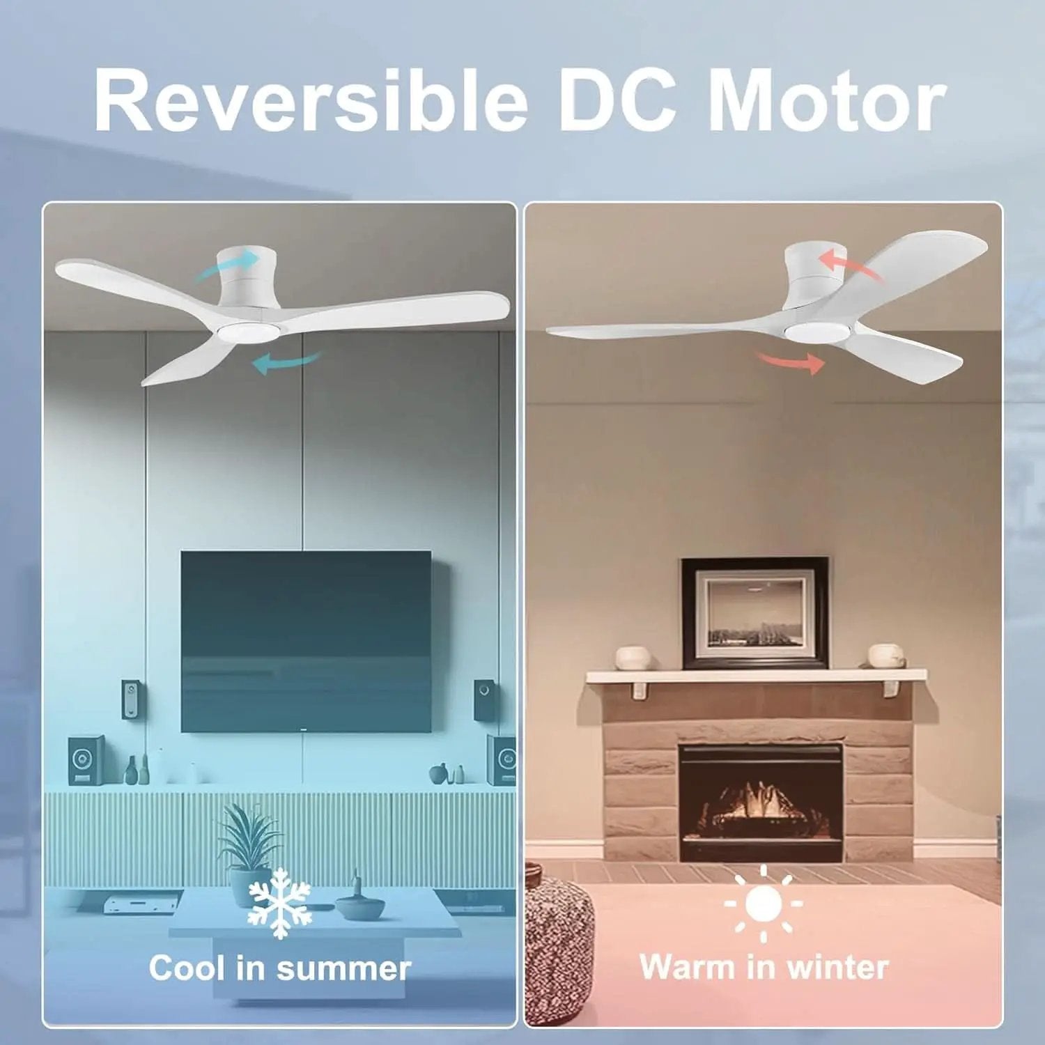 52 Inch Smart Low Profile Ceiling Fan With Remote Control from PriceLows™