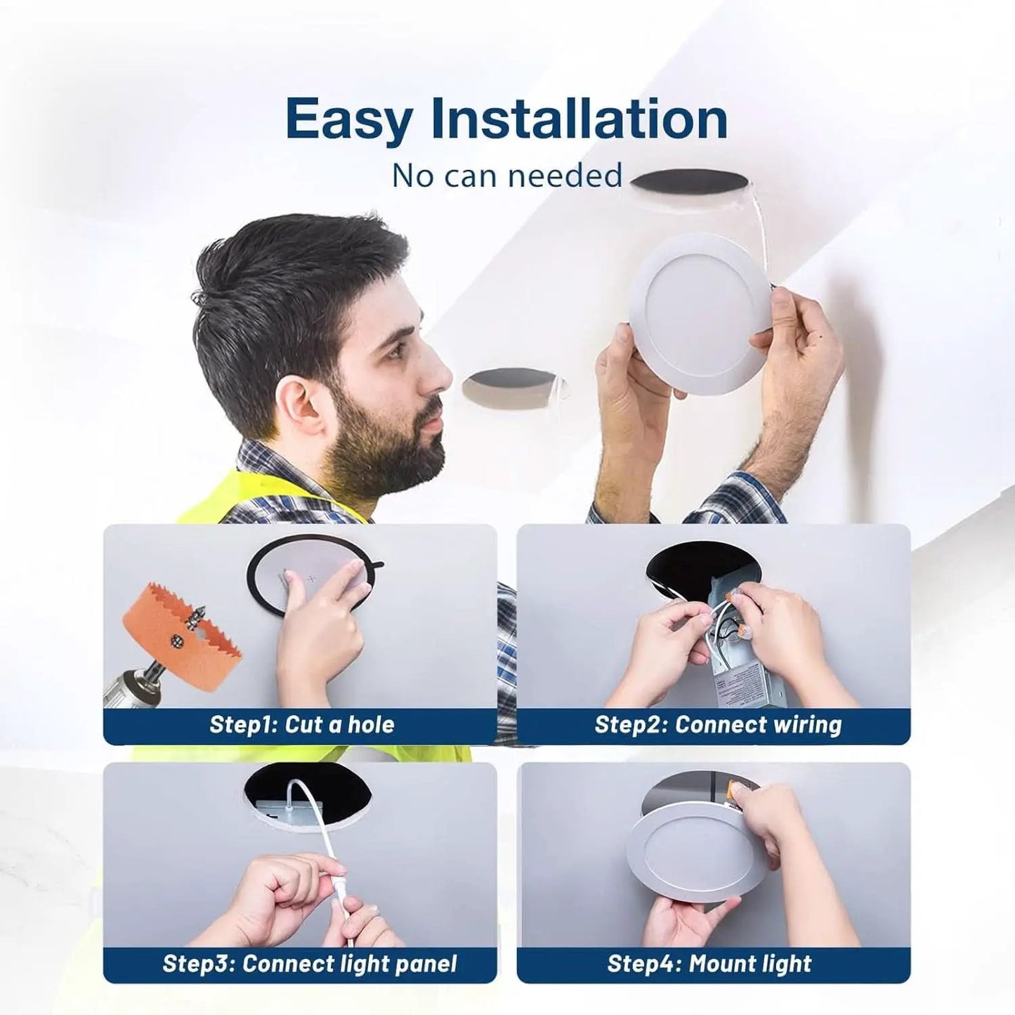 6 Inch 5CCT Ultra Thin LED Recessed Downlight Junction Box from PriceLows™