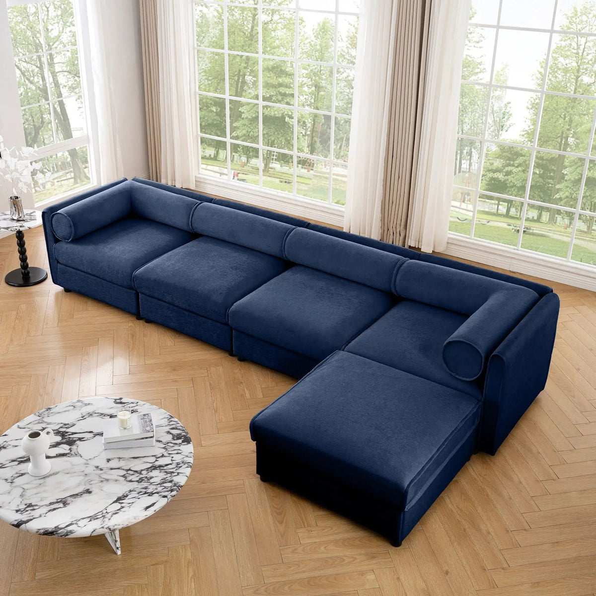 Contemporary Elegant Sofa With Storage And Ottoman 2 Piece Living Room Set | 2 Piece Living Room Set | Living Room Furniture | Living Room