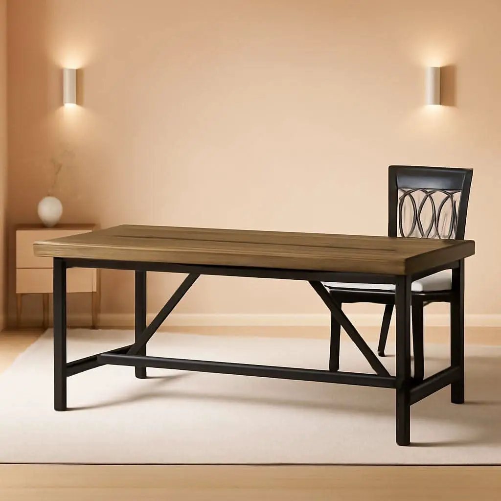70.8 Inch Solid Wood Dining Table For 6 To 8 People from PriceLows™