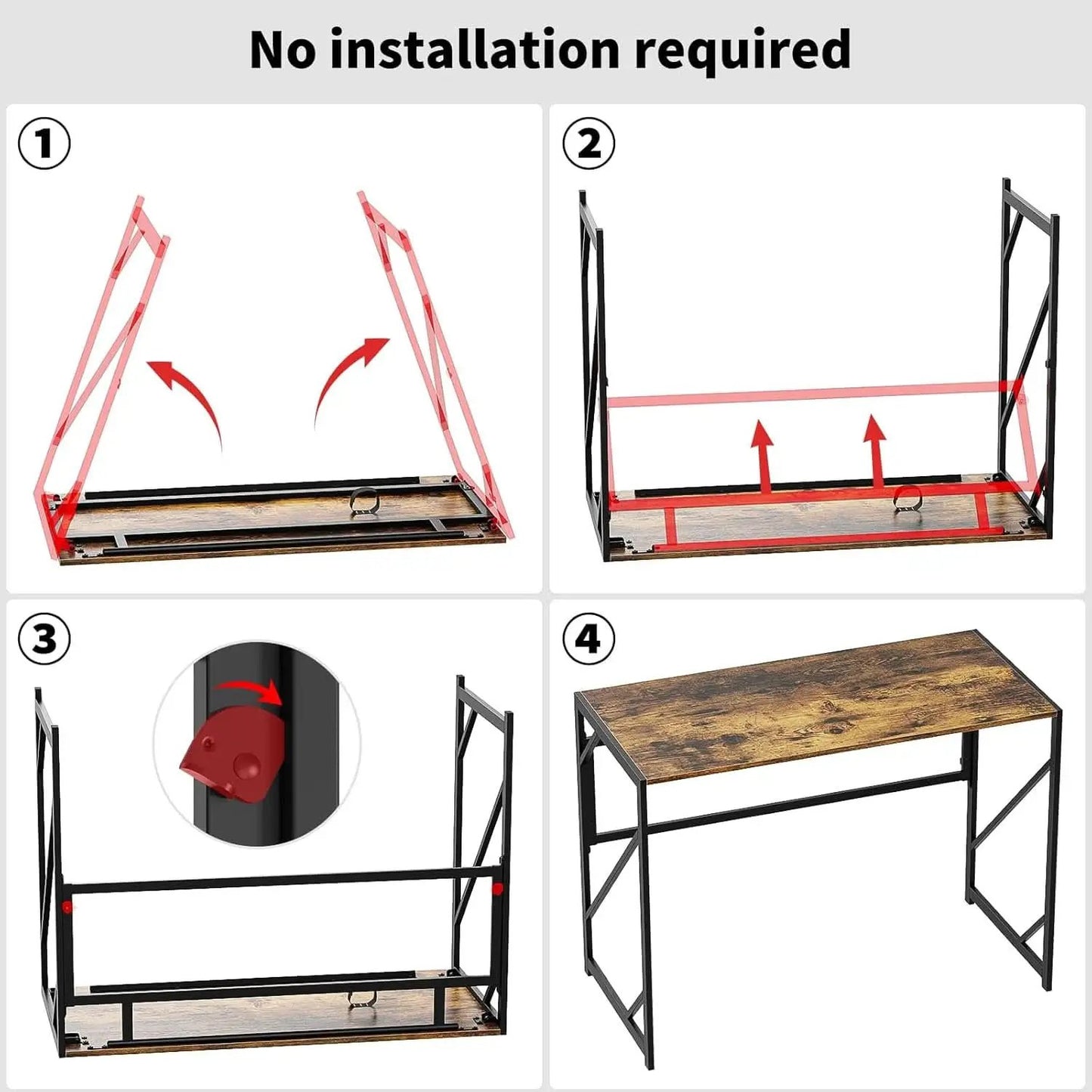 Foldable Desk For Home Office 40.6 Inch No Assembly from PriceLows™
