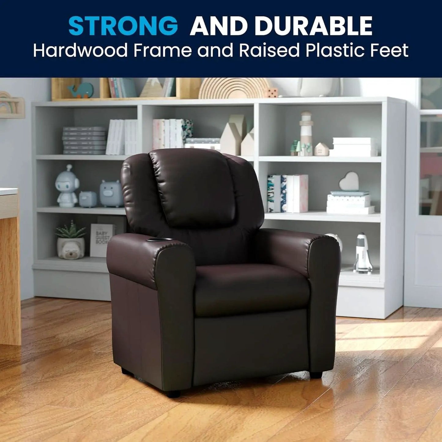 Vana Leathersoft Kids Recliner With Cup Holder And Headrest from PriceLows™