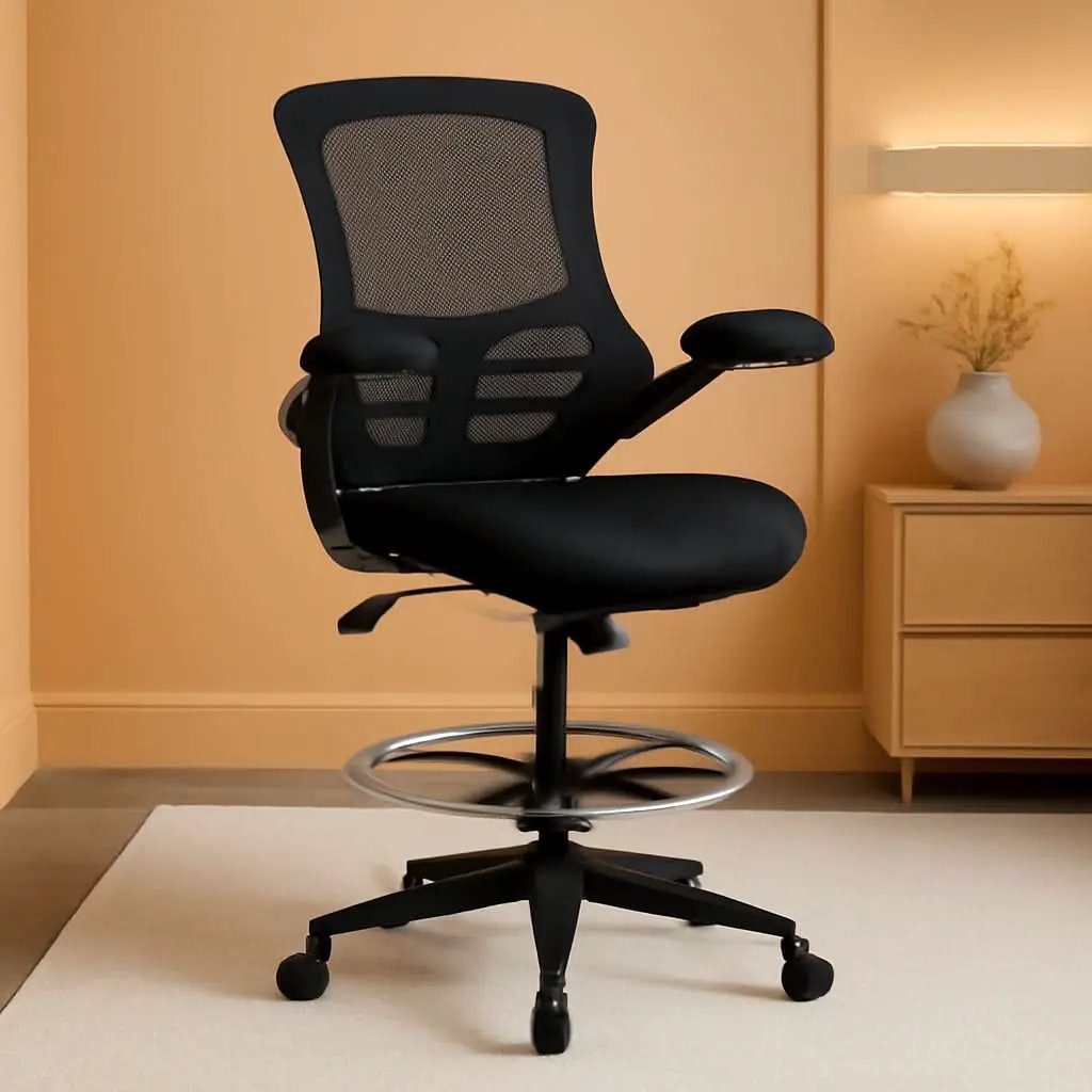 Kelista Mid Back Swivel Office Chair With Flip Up Armrests And Adjustable Height from PriceLows™