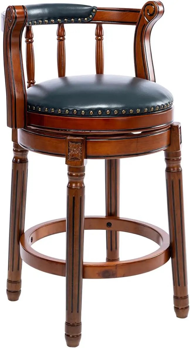 Swivel Bar Stool | Cow Top Upholstery | 360 Degree Swivel | Bar Height Chair With Back