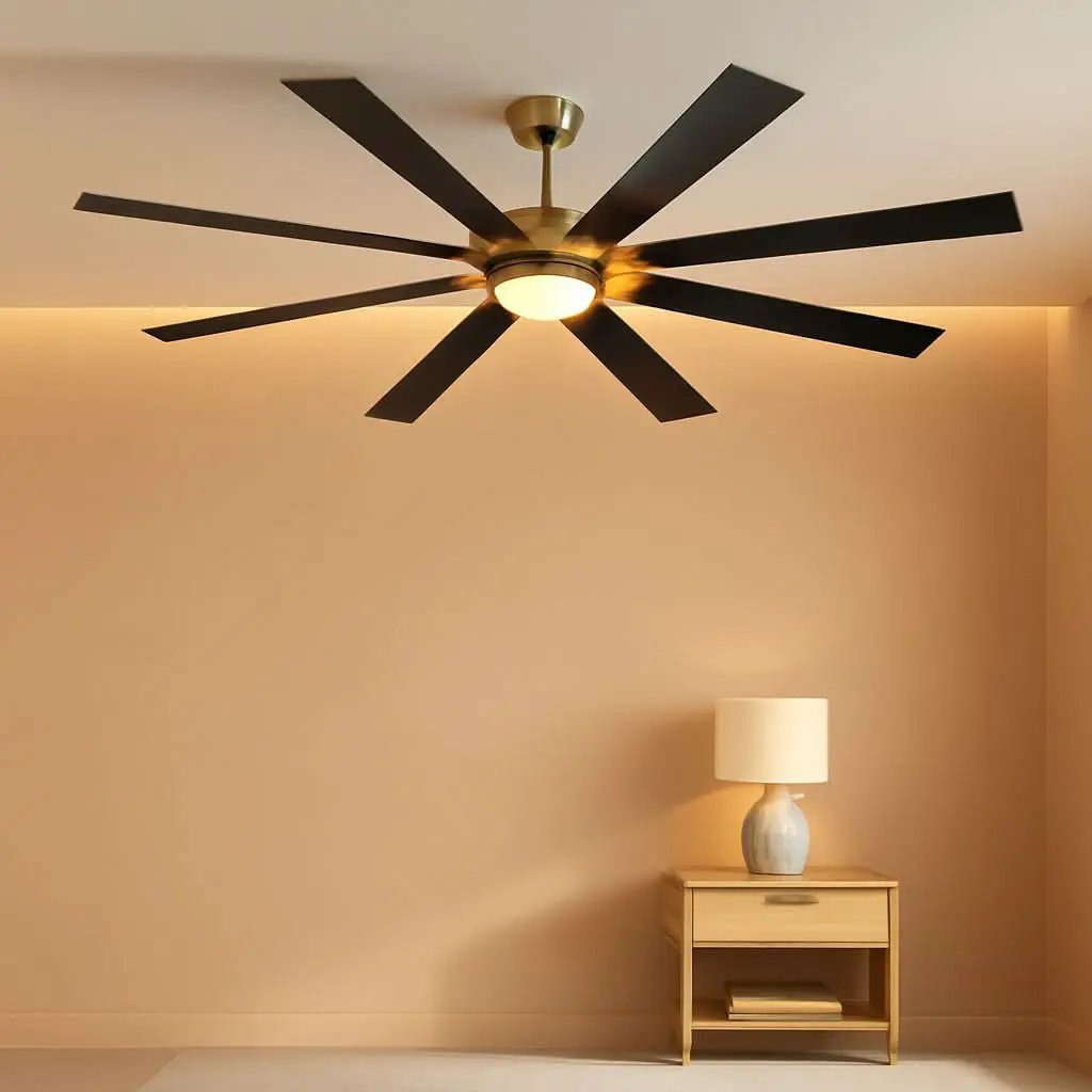 72 Inch Black And Gold Ceiling Fan With Remote Light from PriceLows™