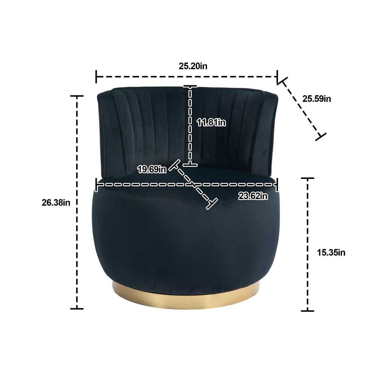 360 Degree Swivel Barrel Chair | Cuddle Accent Sofa Chair | Super Soft Fabric | Wrap-Around Barrel Back