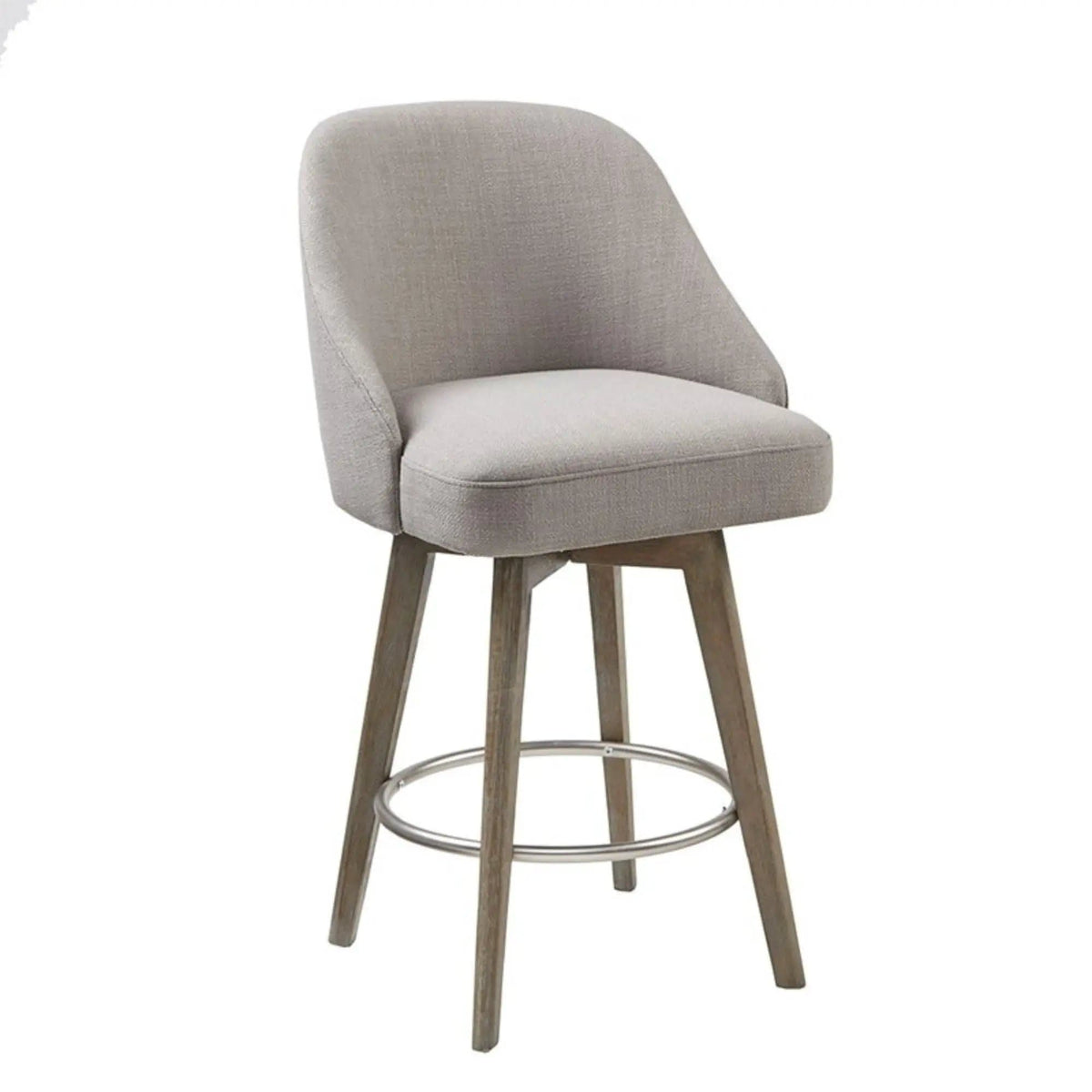 Counter Stool With Swivel Seat Counter Height (24"-27") | 2 Pieces | Solid Wood & Fabric | Home
