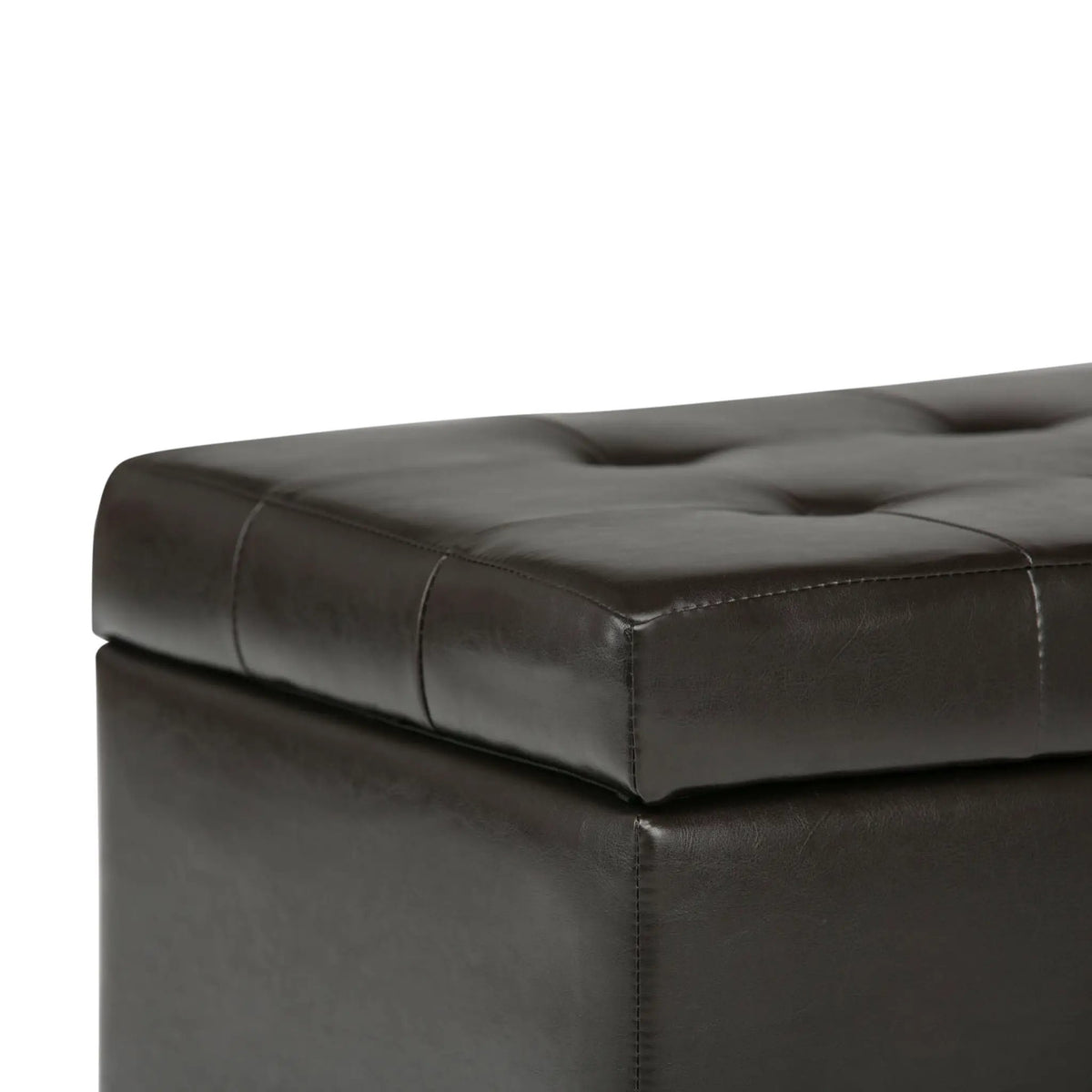 Cosmopolitan Upholstered Storage Ottoman | Child Safety Hinge | Large Interior Storage | 33.5 Inch Length
