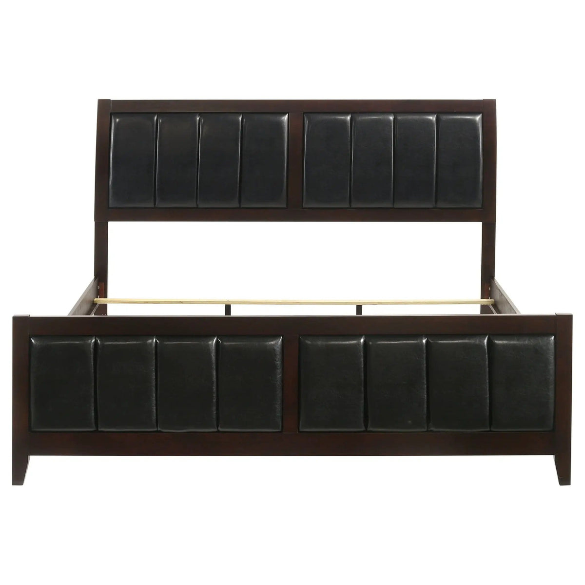 Carlton Wood Eastern King Panel Bed | 79.25 x 86.5 x 50.5 in | Rubberwood & Engineered Wood | Cappuccino