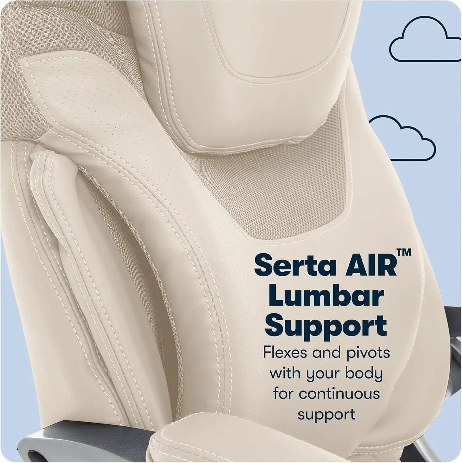 Executive Office Chair With AIR Lumbar Support Cream White from PriceLows™