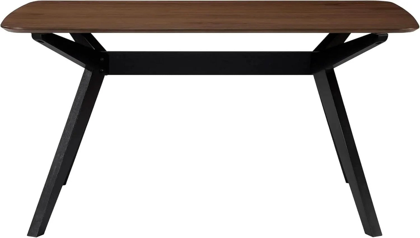 Arley Modern Dining Table For 4 Walnut Brown Solid Wood from PriceLows™