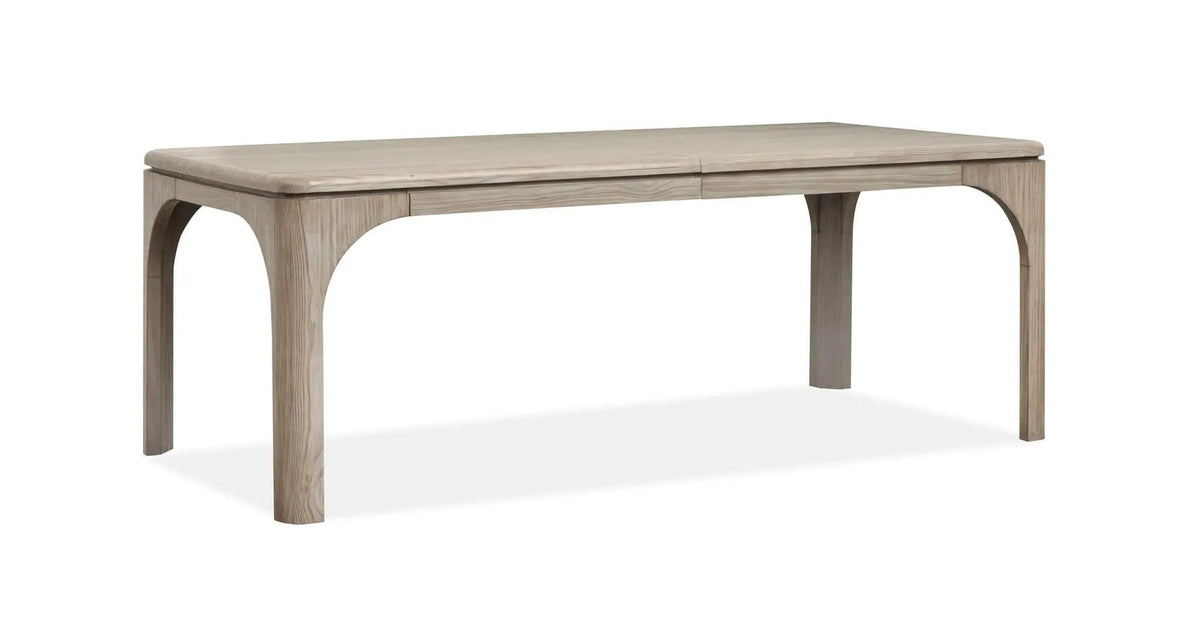 Braelyn Extendable Rectangular Dining Table Dining Tables with Extension | Dining Tables with Extension | Fabric & Glass | Dorian Gray