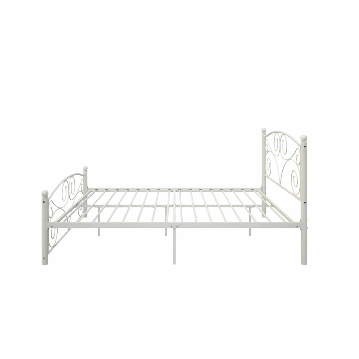Unique Flower Sturdy System Metal Bed Frame With Headboard And Footboard | 2 Pieces | Metal | Bedroom