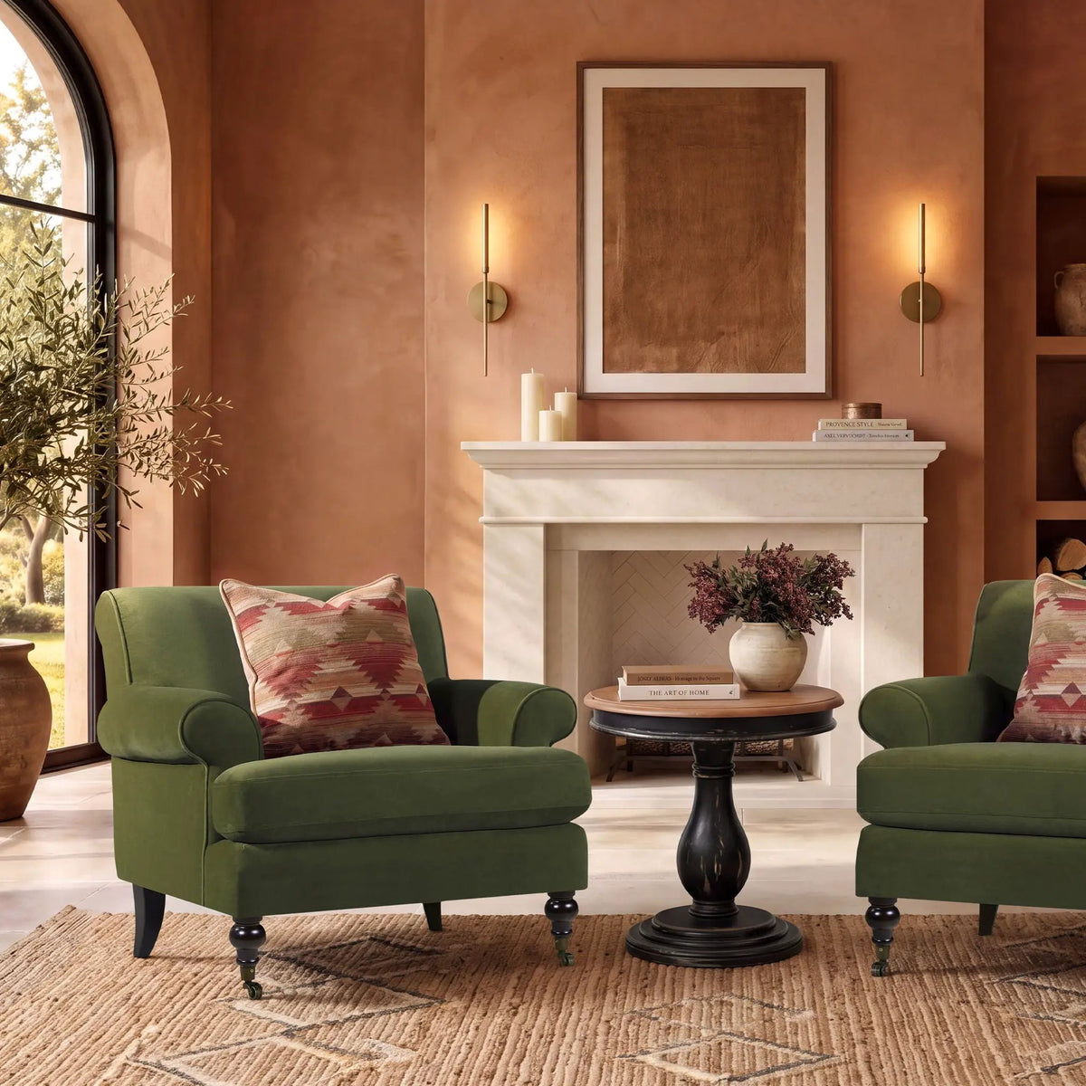 Alana Lawson Accent Arm Chair | Casters | Kiln-Dried Solid Wood Frame | Artisan Crafted