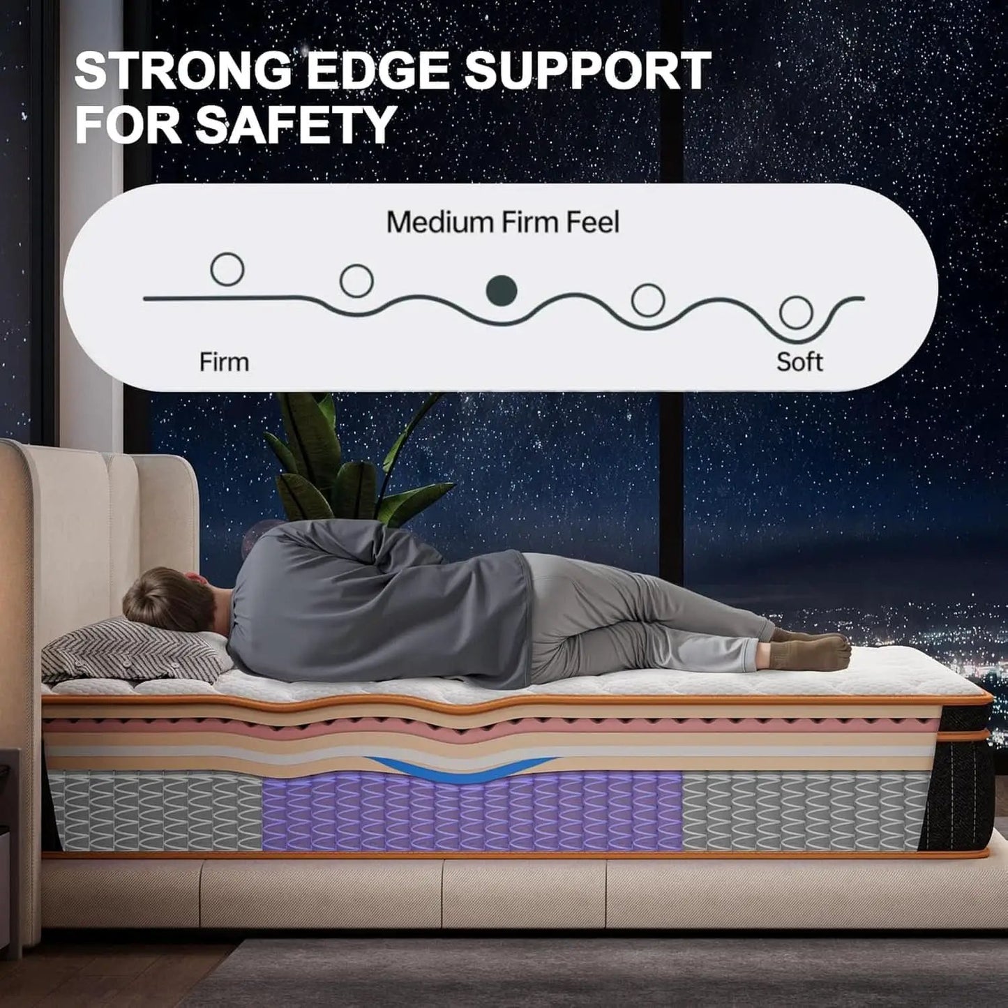 Queen Hybrid Mattress TwelveInch Memory Foam Edge Support from PriceLows™
