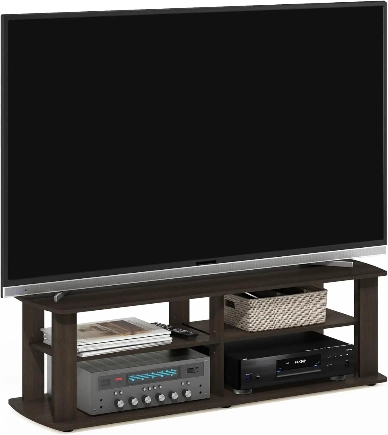 43.3 Inch Wide Dark Brown Entertainment Center TV Stand from PriceLows™