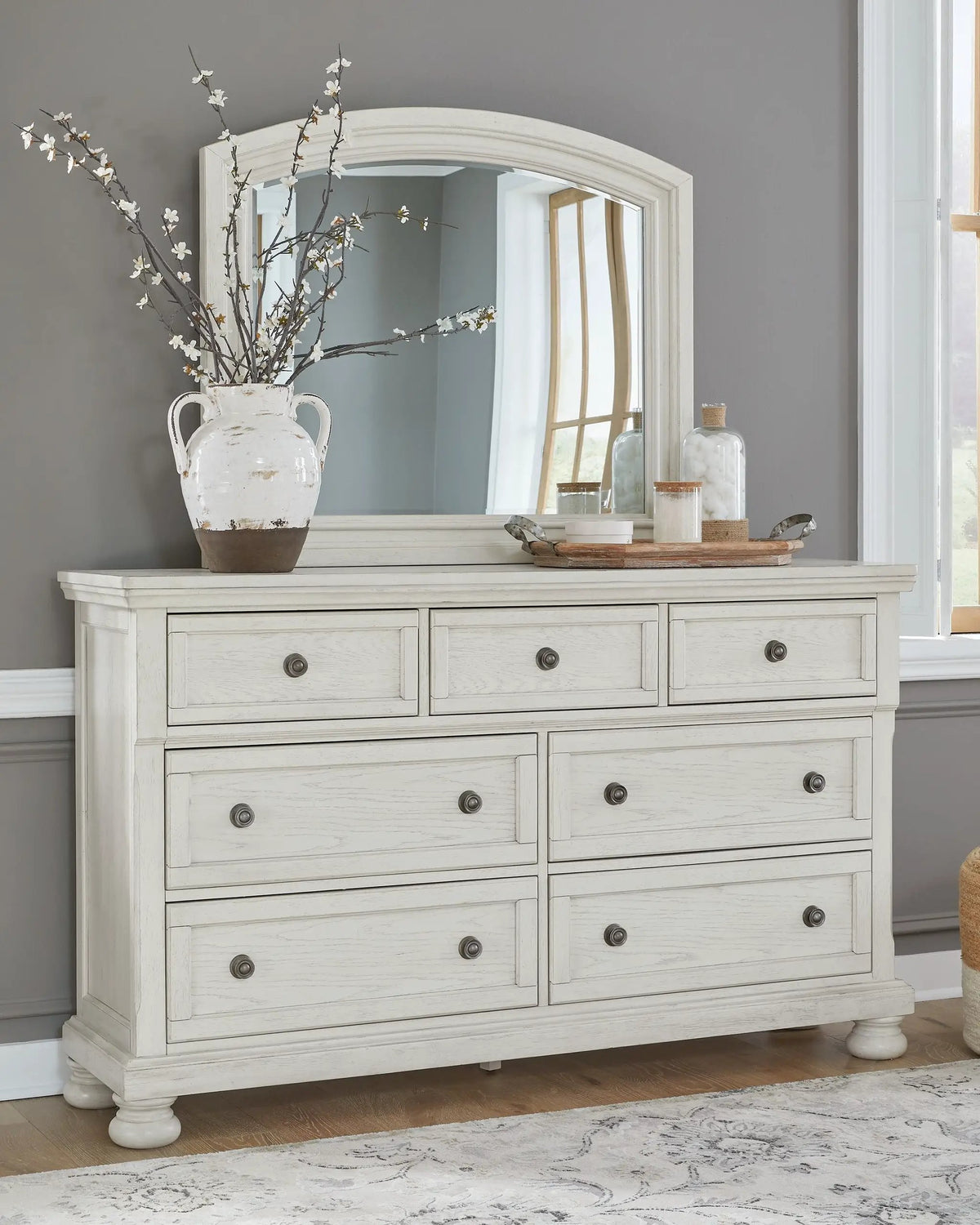 Robbinsdale Sleigh Bed Set | 4-Piece | Elegant Timeless Design | Bedroom Furniture Group