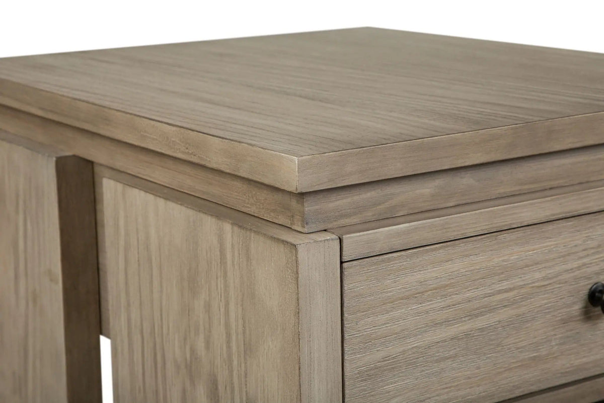 Conrad Rectangular End Table | 26 x 22 x 24 in | Veneer & Wood | Stone Harbor Gray