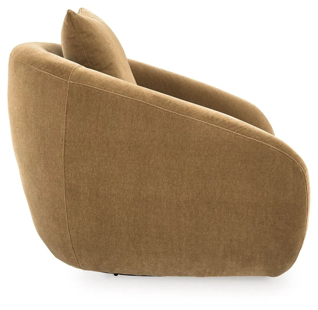 Yahya Swivel Accent Chair | Soft Velvet Upholstery | Reading Nook Seating | 39.5 Inch Length