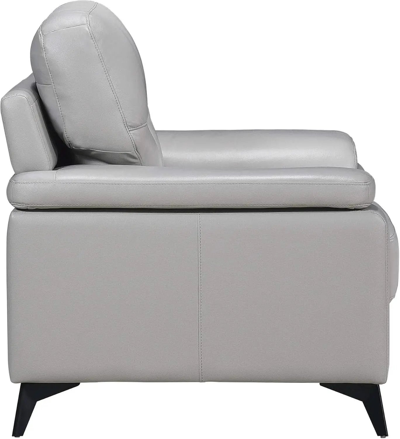 89 Inch Leather Sofa Silver Gray With Metal Legs Wood Frame from PriceLows™