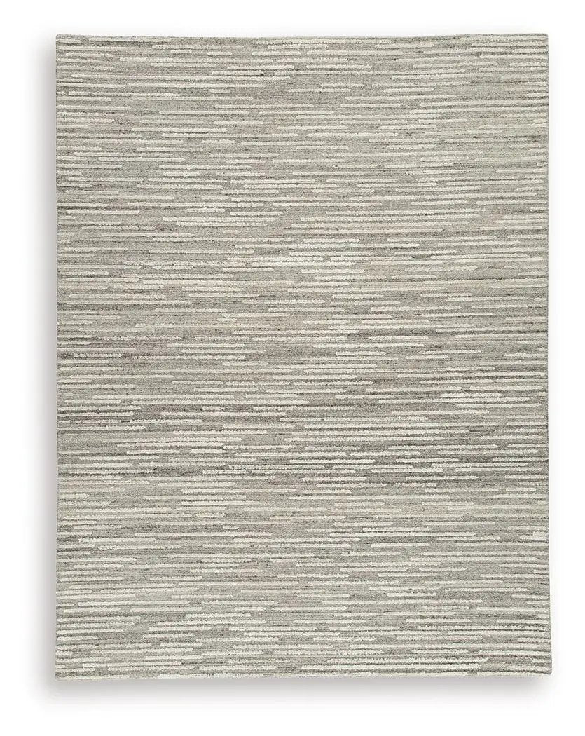 Eljory Area Rug | 108 x 143 Inch | Gray Abstract Stripe | Hand Tufted