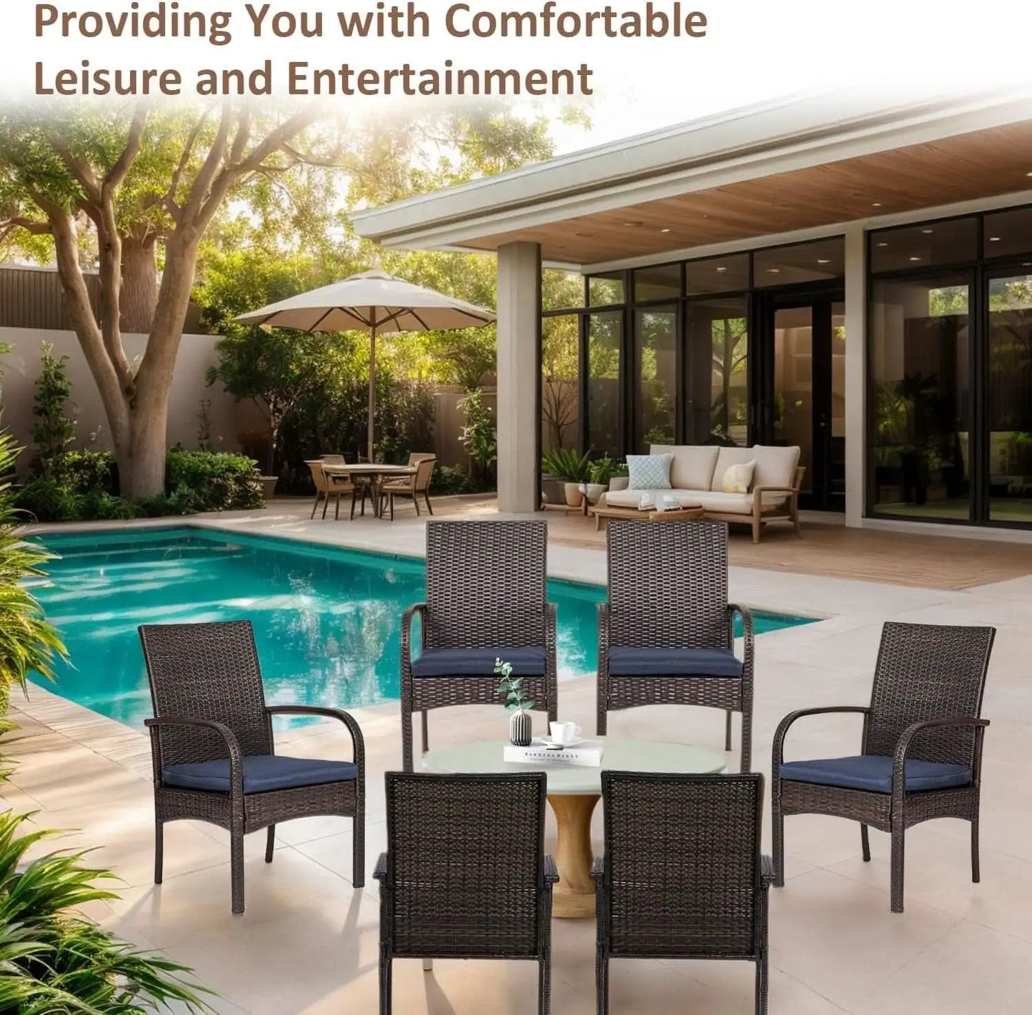 Outdoor Wicker Chair Set with Cushions for Patios from PriceLows™