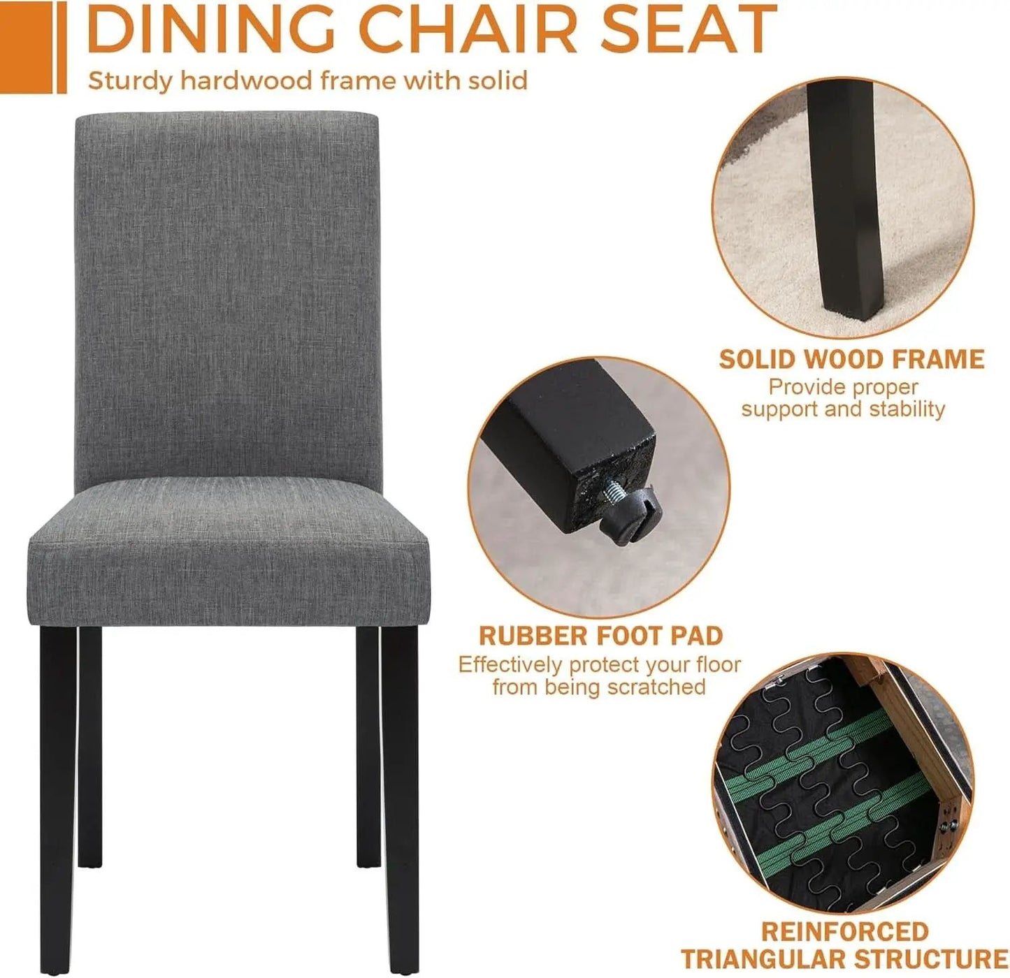 Set of 6 Mid Century Modern Upholstered Dining Chairs from PriceLows™