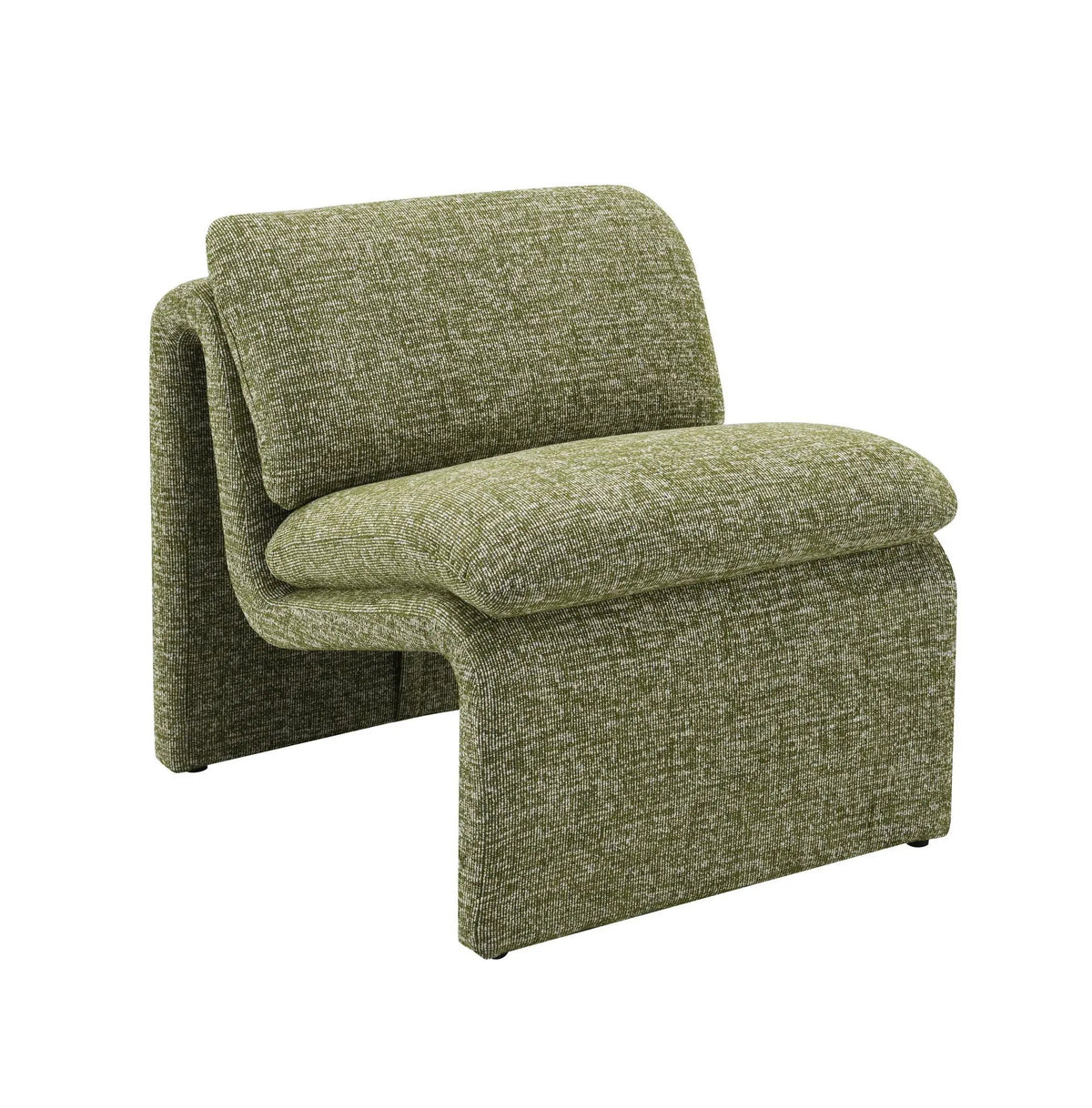 Jaeda Curved Accent Chair | Premium Fabric | Full Foam Cushions | Wooden Inner Frame