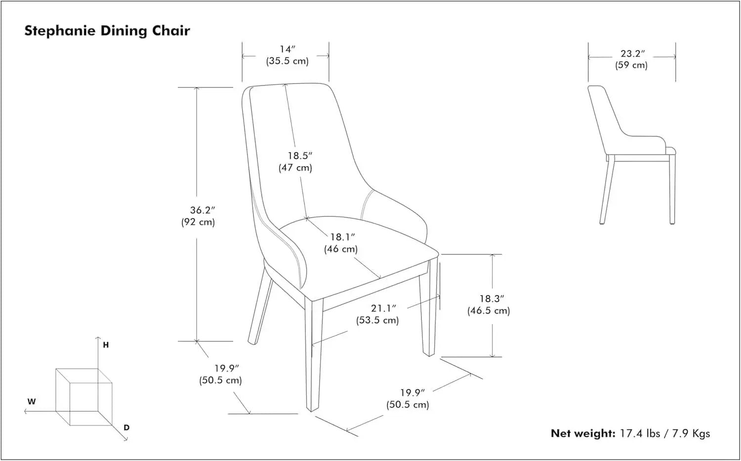 Stephanie Contemporary Dining Chair Set Of 2 In Natural Linen Look Fabric from PriceLows™