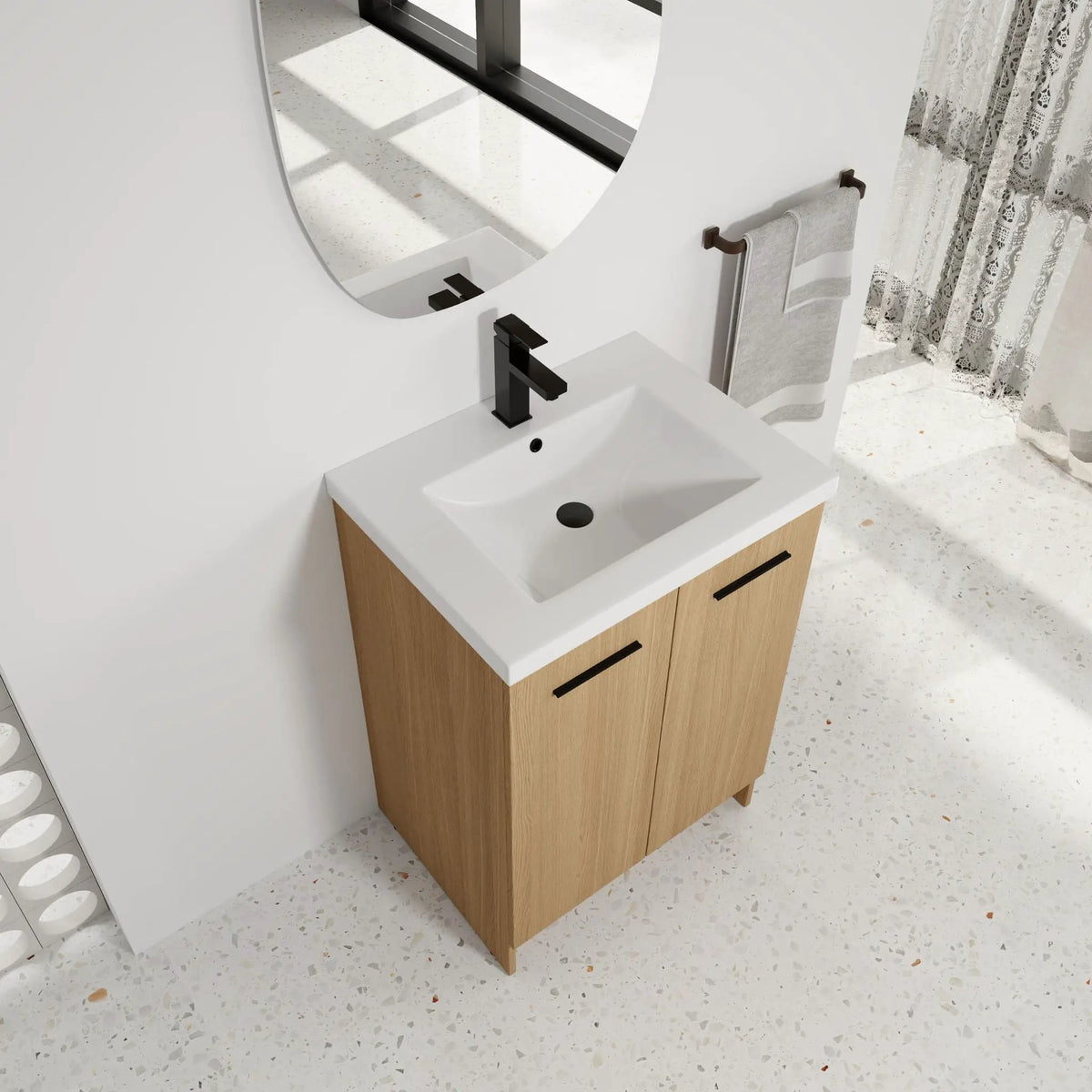 Floating Bathroom Vanity With Sink | Plywood | Double Door